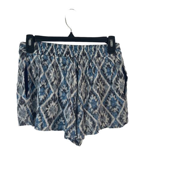 Anthropologie Skies Are Blue Women's Size Small Flowy Printed Blue Tie Shorts - Picture 4 of 8